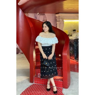 SET TRỄ VAI PHỐI CHÂN VÁY HOA NHÍ THÊU THIẾT KẾ BIGSIZE PHƯƠNG SILK