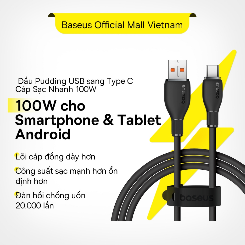Cáp SạC Nhanh Baseus 100W USB Type C 6A Dây cáp sạc nhanh PD và truyền dữ liệu cho Huawei Xiaomi Samsung | BigBuy360 - bigbuy360.vn