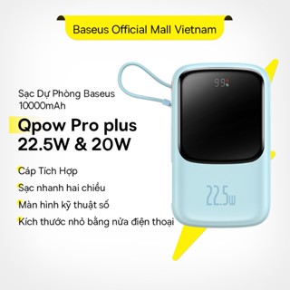 Pin sạc dự phòng Baseus 10000mAh PD có dây cáp cho điện thoại