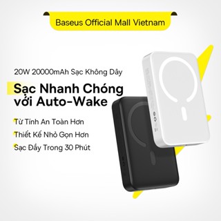 Baseus Sạc Dự Phòng PD 20W 20000mah Từ Tính Nhỏ Không Dây Có Nam Châm Tự Động Bật Tắt Cho Phôn15 14 13 12