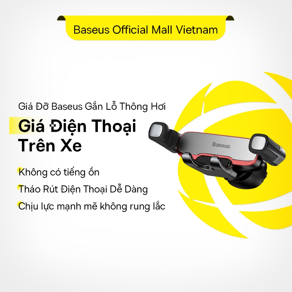 Baseus Giá đỡ điện thoại trên ô tô Giá đỡ điện thoại bằng kim loại trọng lực Gắn lỗ thông hơi ô tô