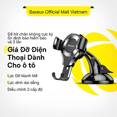 Giá Đỡ Điện Thoại Ô Tô Baseus Có Giác Hút Gắn Kính Chắn Gió Xe Hơi Cho Xiaomi Huawei Samsung Oppo