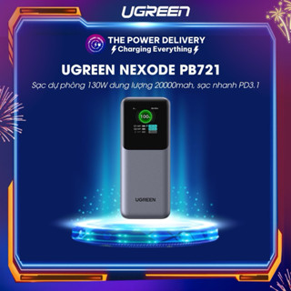 Pin sạc dự phòng UGREEN Nexode PB721 130W dung lượng 20000mah, sạc nhanh PD3.1 100W, với 2 cổng Type C, màn hình LED