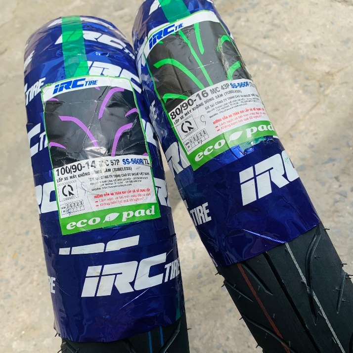 (SH Mode) Vỏ IRC mã SS-560F 80/90-16 M/C 43P và mã SS-560R 100/90-14 M/C 57P - Không ruột - Made in 