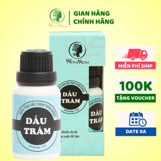 [ Giảm 35K - Đơn 339K ] Dầu tràm nguyên chất, ngăn ngừa ho, cảm cho bé và người lớn Wonmom 15ml