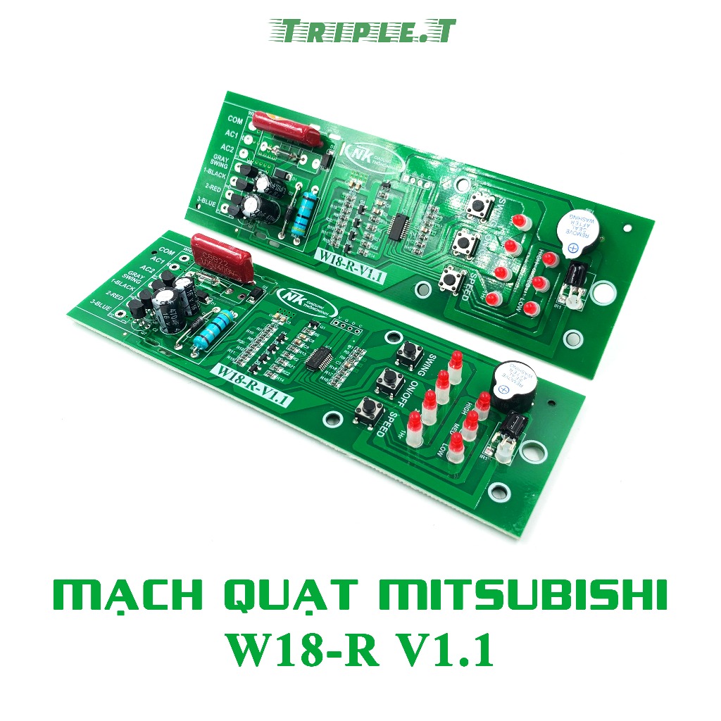 Mạch quạt treo tường Mitsubishi model W16-RV-RA-RU, W18-RT,... thay thế mạch quạt treo tường cũ hỏng