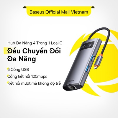 Baseus USB C Hub chia cổng Type C sang HDMI USB 3.0 PD100W 4K thích hợp cho Mac Dell Xiaomi Samsung Huawei