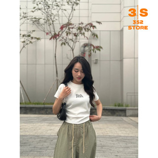 Áo thun baby tee nữ in hình black fearl áo phông nữ cổ tròn tay ngắn babybtee gân form ôm body trẻ trung BA500-352 Store