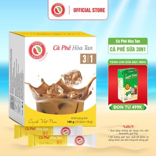Hộp Cà phê sữa hòa tan 3IN1 Copen Coffee  (Hộp 180g/ 10 gói) - Tinh chất cà phê tự nhiên, đậm đà, hương cà phê thơm nồng