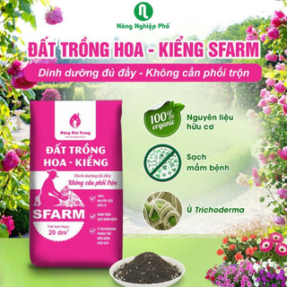 Đất sạch hữu cơ SFARM dùng cho hoa kiểng, đất chuyên dùng cho hoa hồng, sen đá - Túi 5dm3 ~ 2.5kg