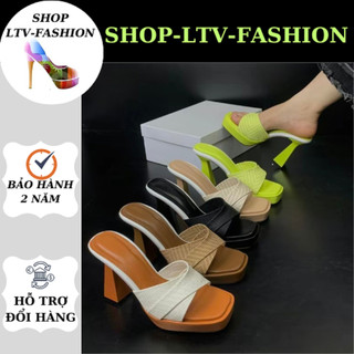 Dép nữ cao gót thời trang mới , gót cáo 10p , phía trước đúp 2p , thời trang kiều trinh shoes