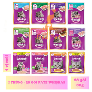 Pate Whiskas 80g -pate ướt cho mèo con, mèo trưởng thành 12 vị, xuất xứ Thái Lan