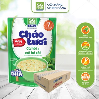 Thùng 30 gói Cháo Tươi Baby SGF Cá Hồi Cải Bó Xôi