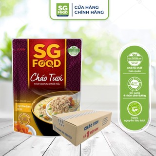 Thùng 30 Gói Cháo tươi Sài Gòn Food Thịt thăn bằm & Bí đỏ 240g