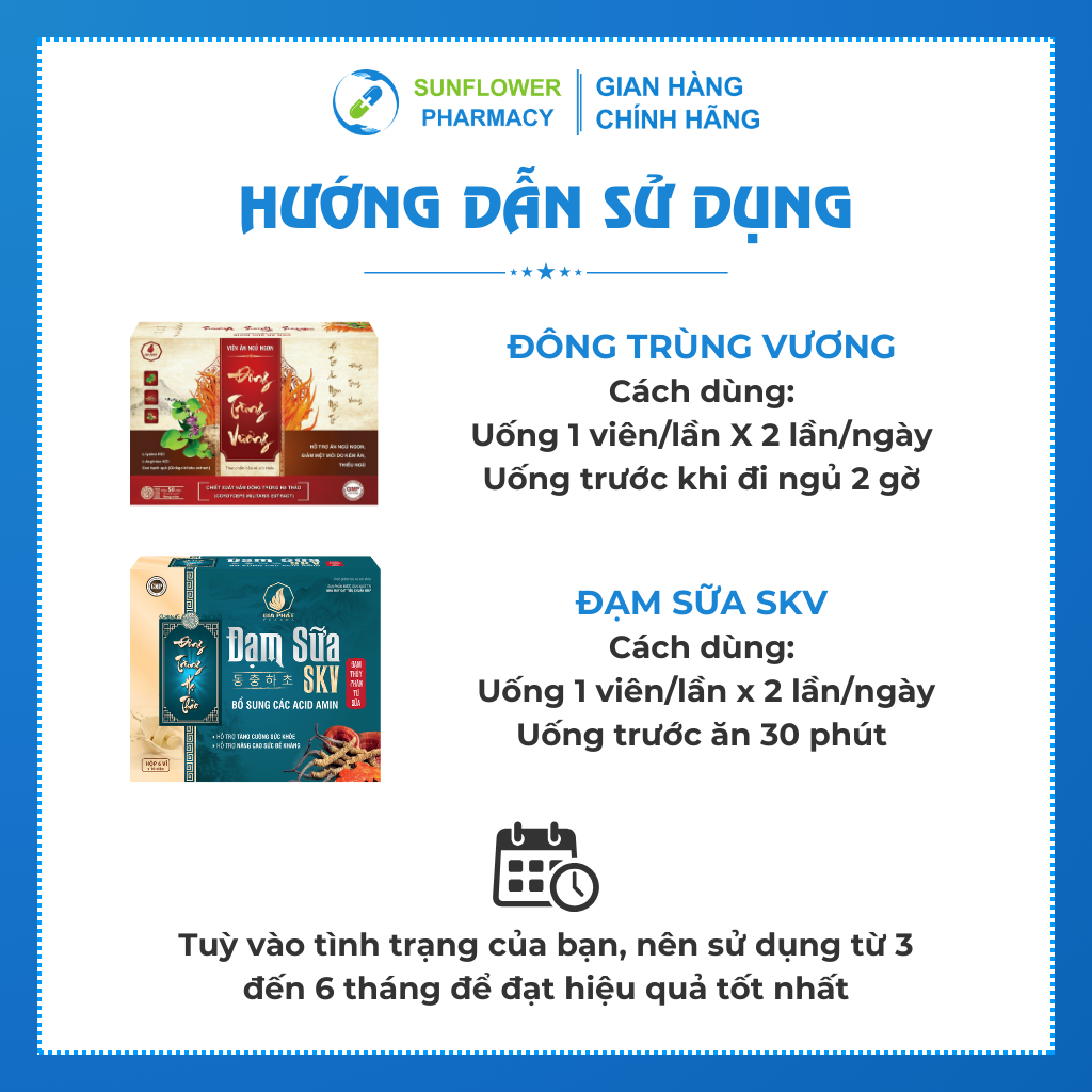 [Combo Ăn Ngon Ngủ Kỹ] Đông Trùng Vương, Đạm Sữa SKV Giúp Ăn Ngon Ngủ Ngon Bổ Sung Các Loại Vitamin Tăng Sức Đề Kháng.