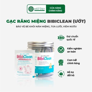Gạc Rơ Lưỡi Tẩm Ẩm Bibi Clean, Làm Sạch Răng, Lưỡi, Nướu và Khoang Miệng Cho Bé - Hũ 10 gói