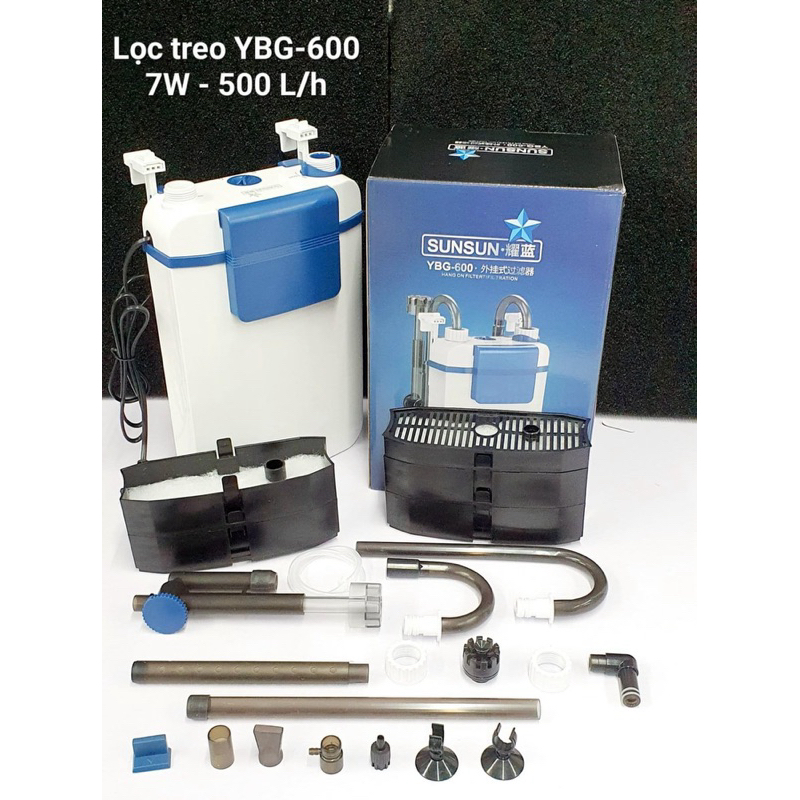 Lọc treo Sunsun YBG thế hệ mới - Lọc YBG 300 400 500 600 có váng, điều chỉnh dòng cho bể cá cảnh, th