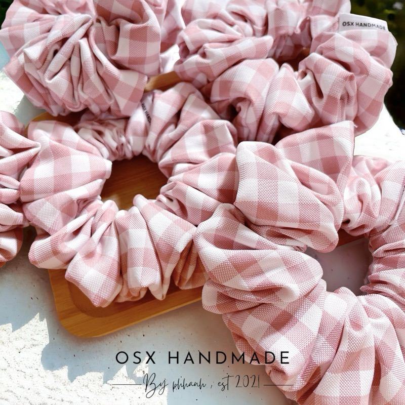 Dây Scrunchie Gingham handmade - by OSX Handmade