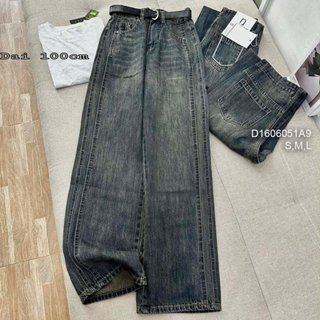 Quần jean ống suông dài lưng cao phối túi! TOMBI SHOP