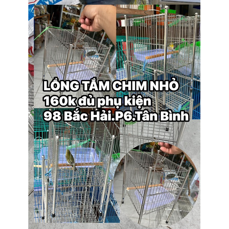 LỒNG TẮM CHIM NHỎ INOX (khuyên, đất, hút mật..)