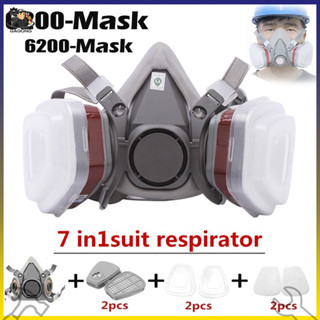 [FREESHIP /Rẻ] Mặt nạ phòng độc 6200 (phun thuốc trừ sâu, phun sơn, phòng cháy chống khói độc, bụi hóa chất)