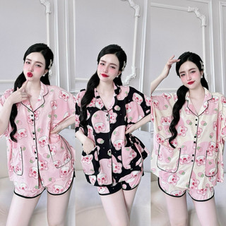 Bigsize 45-100kg D01 đồ ngủ đồ bộ cánh dơi áo to , pijama mặc nhà chất lụa hàn ,lụa xốp mềm mát