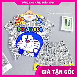 Đồ bộ doremo mặc nhà Vải thun mềm mịn mát co giãn tốt in họa tiết hoạt hình bò sữa dễ thương DBRBD