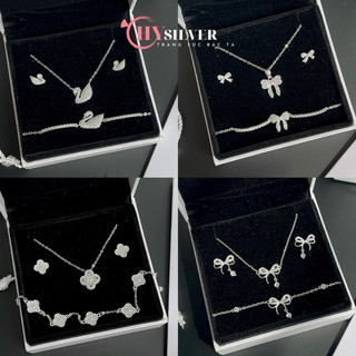 Set trang sức bạc nữ Chy Silver tổng hợp các mẫu đính đá bạc thật