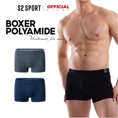 Quần sịp nam boxer S2 SPORT sịp đùi cạp cao mềm mịn dệt logo liền phối line co giãn 4 chiều - SBX88