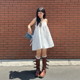 LOLLIE STUDIO - Áo váy babydoll thêu nơ viền sóng Minji Dress Lolliemade TKA394