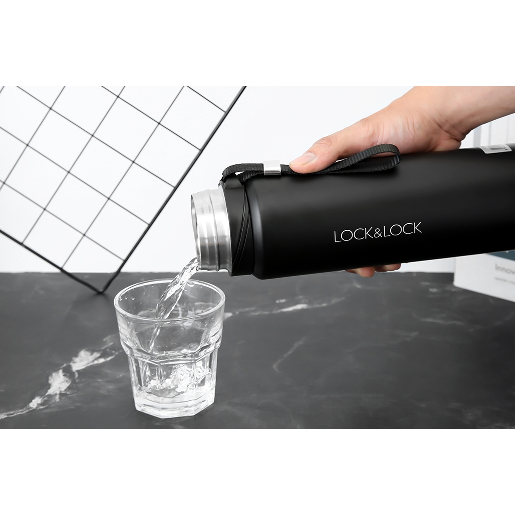 Bình giữ nhiệt LocknLock 800ml LHC6180BLK màu Đen, Hàng chính hãng, lưới lọc trà, dây treo- JoyMall | BigBuy360 - bigbuy360.vn