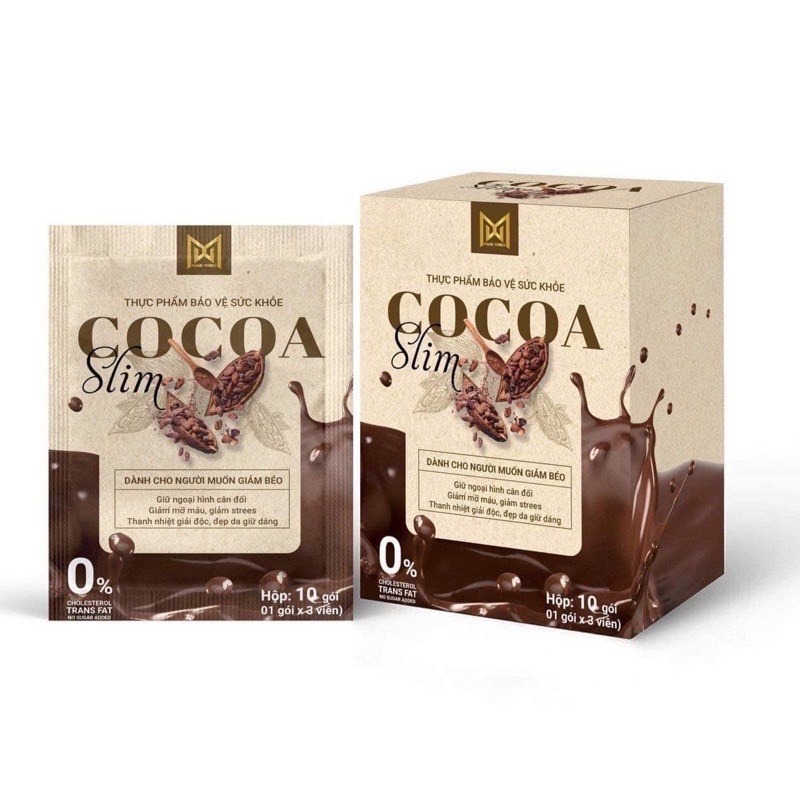 Giảm Cân Cocoa Slim Mẫu Mới Nhất Chính Hãng CTy Hộp 20 Viên Hỗ Trợ Giảm Cân Nhanh Cấp Tốc