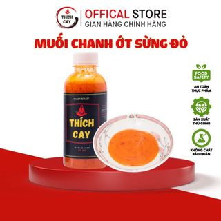 Muối chanh ớt sừng đỏ Thích Cay 120ml, tương chấm thịt nướng, đồ nướng, chấm ăn lẩu, sauce