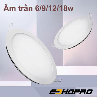 Đèn Led âm trần siêu mỏng 6w 9w 12w 18w ánh sáng trắng, vàng
