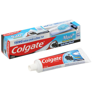 Bộ kem đánh răng và bàn chải đánh răng Colgate muối than hoạt tính 150g