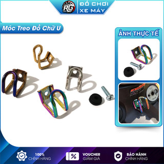 Móc treo đồ chữ U inox, xi màu vàng, titan 7 màu cao cấp treo đồ xe máy không rỉ sét