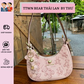 Túi kẹp nách hồng gấu có charm ttwn bear thái lan chính hãng tn 2451