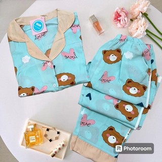 Đồ bộ pyjama tay ngắn quần dài chất vải lụa mango cao cấp