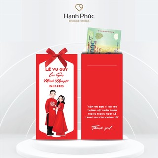 Phong Bì Cưới Hỏi Trao Duyên In Tên CD - CR - KT: 8cm x 16,5cm