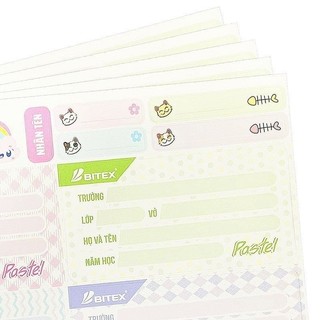 Nhãn Vở Pastel - Bitex LB06 (20 Nhãn)