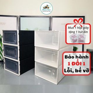 Combo 8 Hộp Đựng Giày Nắp Nhựa Cứng Cửa Ngang, Tủ Giày Lắp Ráp Thông Minh Tiện Dụng Chịu Lực