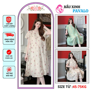 Đầm babydoll, đầm thiết kế, Đầm  hoa nhí chất liệu voan tơ 2 lớp cao cấp mềm mại không nhàu khi giặt máy PAVALO STORE