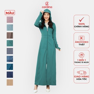 Áo chống nắng nữ CARDINA 2 lớp dáng dài liền thân chất thun lạnh Nhật cao cấp chống tia uv lưới thoáng khí 1BC