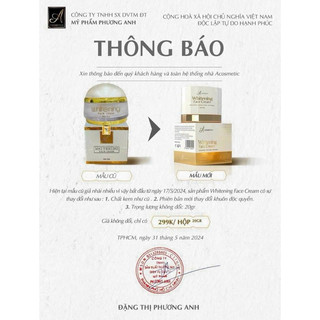 Kem Face Pháp Acosmetic Mẫu Mới - Dưỡng Trắng - Mờ Nám - Sạm Da