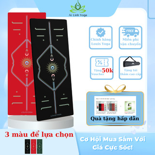 Thảm yoga chống trượt cao cấp Louis Yoga chất liệu cao su tự nhiên có đường định tuyến F26