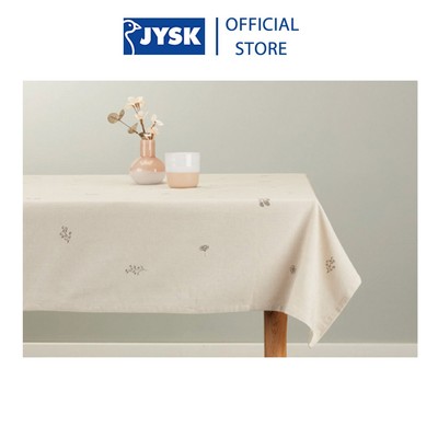 Khăn phủ bàn | JYSK Engfiol | cotton | be/xám | R140xD240cm