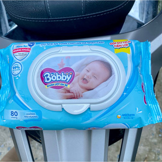 Giấy ướt/ khăn ướt bobby nano kháng khuẩn 80 tờ/ 100 tờ