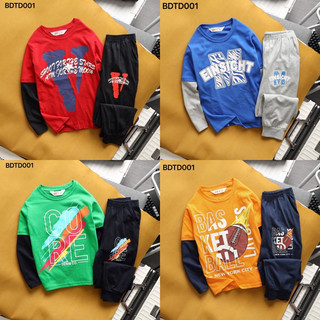 Bộ dài tay bé trai size đại Janeshop, set quần áo dài tay cho bé size đại 23-57kg, bộ đồ thun cotton dài bé trai mã 001
