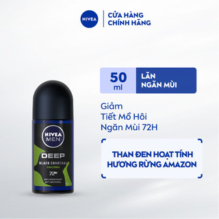 Lăn Ngăn Mùi NIVEA MEN Deep Than Đen Hương Rừng Amazon (50 ml) - 85370