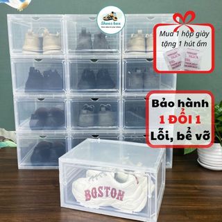 Combo 10 hộp đựng giày tủ đựng giày size to nắp nhựa cứng nam châm cao cấp lắp ráp thông minh